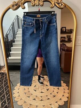 MOTHER Dark Blue Straight-Leg Jeans